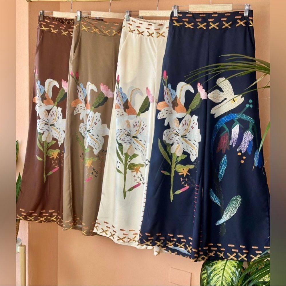 Floral Wide Leg Pants